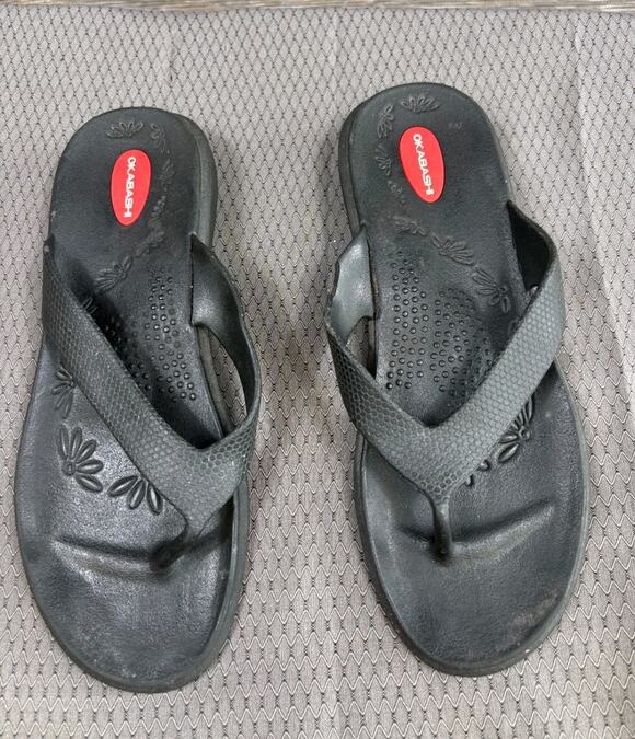 Okabashi Shoes - Okabashi Voyager Women's Flip Flops Sandals L (9.5-10.5) Black USA Made *READ